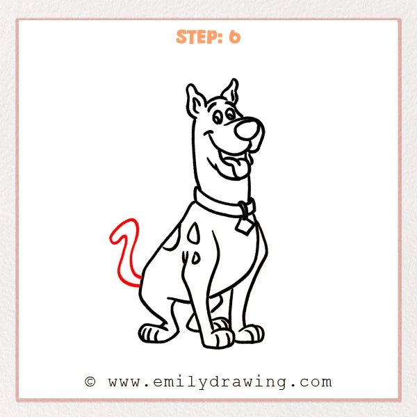 how to draw a scooby doo - Step 6